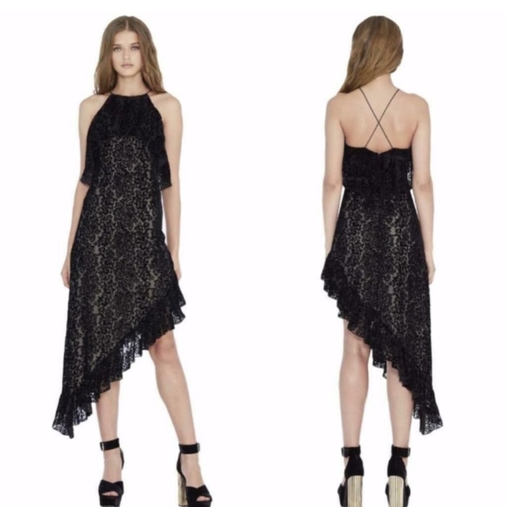 Alice + Olivia Black Burnout Dress